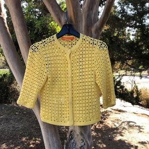 Cynthia Steffe beaded yellow cardigan